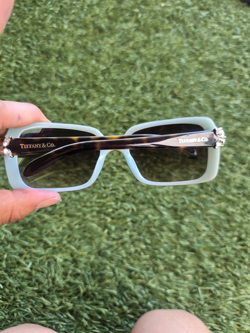 Tiffany & Co. Women's Light Blue Rectangular Sunglasses
